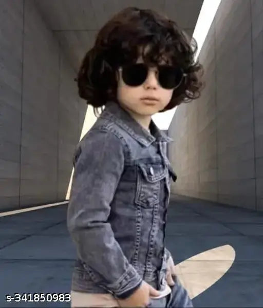 Denim solid kid bilak bilast jacket, long sleeves, 2-3 Years size, Indian origin