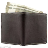 Vermello black PU leather men's wallet with 2 compartments, perfect for everyday use and organization