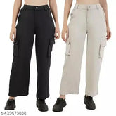 Cotton blend net Trandy cargo pants by Zeenat Enterprises, women's fancy style - 26, 28, 30, 32 inches