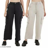 Cotton blend net Trandy cargo pants by Zeenat Enterprises, women's fancy style - 26, 28, 30, 32 inches