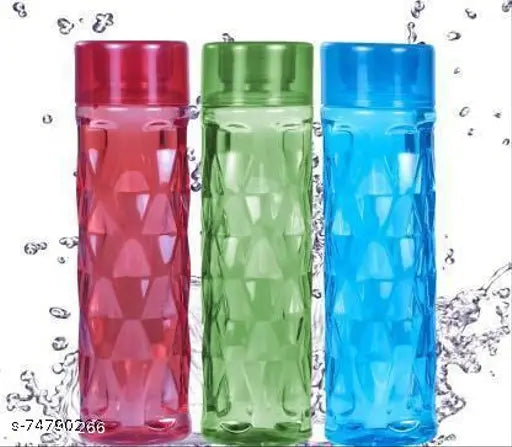Clear plastic water spray bottle, 10cm x 10cm x 1.5cm, leak-proof and freezer safe, hygienic BPA-free Wonderful Water Bottle from India