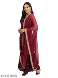 Rayon womens kurti Shararagarara and wine Dupatta Set, embroidered Indian ethnic wear for parties, sleeveless with Sharara bottom, L (Bust 40in, Kurta 44in), XL (Bust 42in, Kurta 44in), XXL (Bust 44in, Kurta 44in)