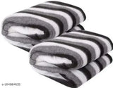 Black and White striped fleece blankets, 500TC, pack of 2, Wavva polyester blend