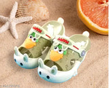 Rubber slippers for kids: solid net pattern, sizes range from 3-6 months to 6 years, made in India