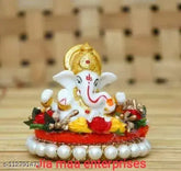 Resin Ganesh idol, 3cm x 6cm, ideal for car dashboard, home puja, showpiece, or gift, from India