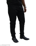 Cotton blend solid ZET BLACK men's jeans, regular fit, comfortable and versatile, size 32/34/36, Indian-made
