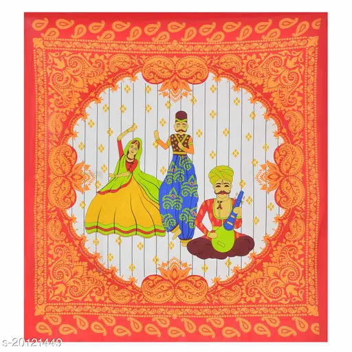 69Orange89 UniqChoice 120TC cotton double bedsheet & pillow covers, Jaipuri-style flat sheets for home decor