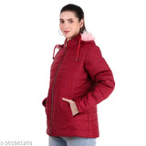 Nylon puffer jacket, full sleeve, solid design for women. Karori brand, size M-XXXL