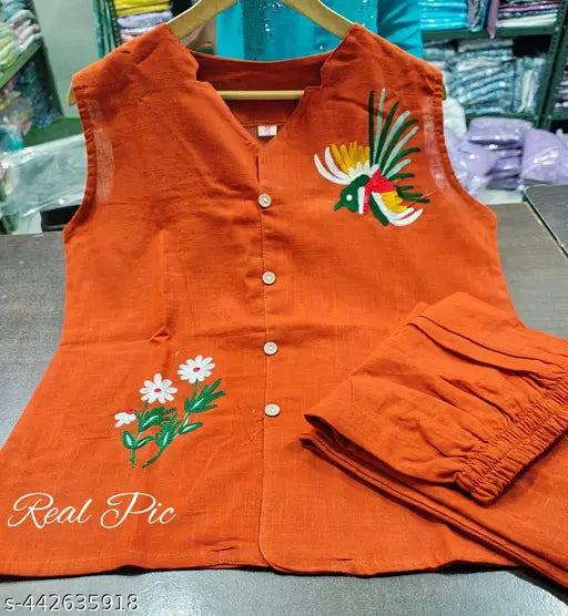 Pure cotton slub top & palazzo, sleeveless, premium colors, new launch coord - sets, size 38in, India origin