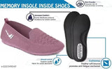 White PVC Mesh Ballerinas - Slip-on women's shoes, lightweight and comfortable, floral print, Indian origin