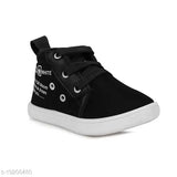 Black textile lace casual shoes for kids, multipack of 1 with sizes 3.5-4 years