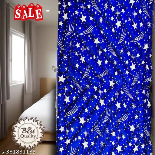 Microfiber blue star-design quilt, perfect for AC rooms & traveling, 3D printed, 1N, 4ft x 7.5ft x 7.5ft, best season sale, India origin
