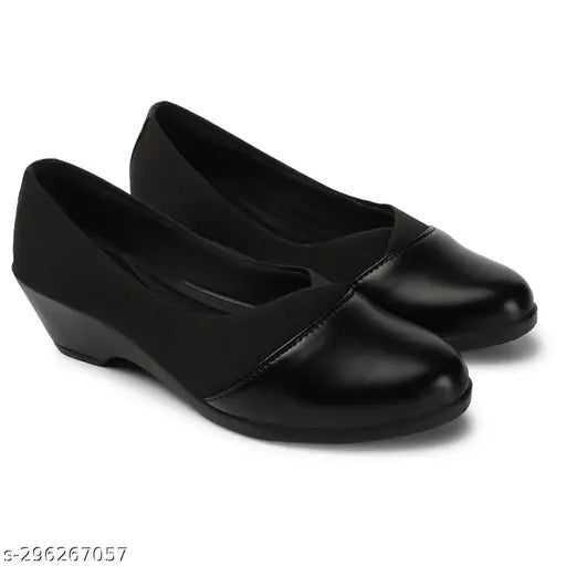 Synthetic leather black brogues, slip-on style for men - Indian origin