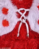 Wool winter wear for kids girls, self-design long-sleeved frock and t-shirt combo on display