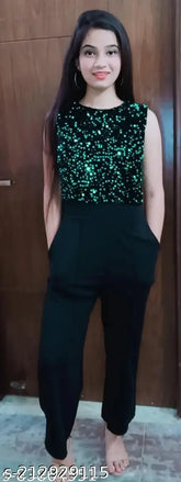 Embellished net Lycra sleeveless jumpsuit for women, available in XS to XXL sizes, made in India