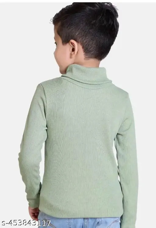 Boys high neck cotton blend turtleneck, solid pattern for boys sweaters. 6-12 years sizes available from India
