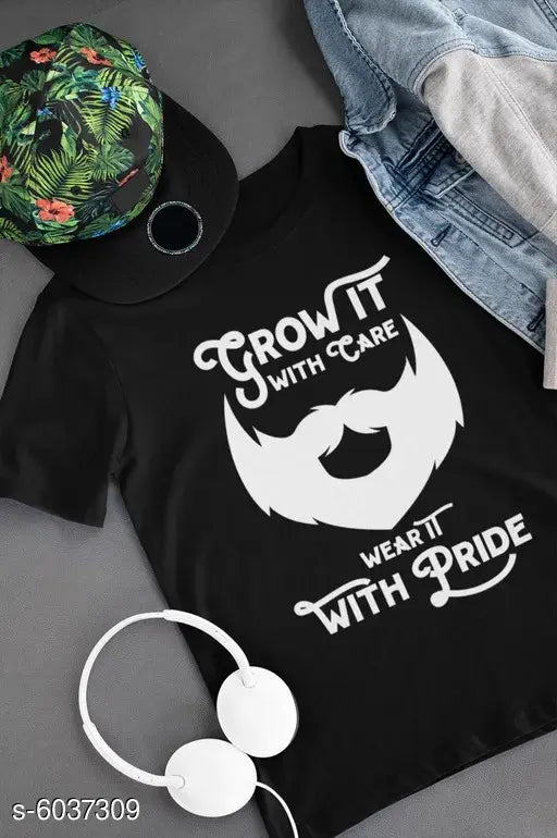 Attractive cotton short-sleeve men's t-shirt with printed design, S-XXXL sizes available