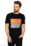 Colorblocked cotton short sleeves men's t-shirt, attractive design, size S - XXXL. Made in India