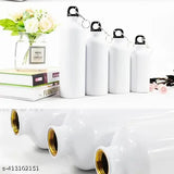 White aluminum water bottle 750ml with photo print, kids sipper, leak-proof, BIS/ISI certified, made in India