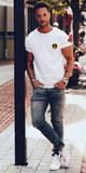 Cotton short-sleeve printed attractive t-shirt, vibrant design in sizes S-XXL from India