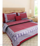 Fashionable cotton bedsheets, pack of 2 queen-size with 4 pillow covers, India
