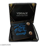 Brown synthetic two-fold wallet, textured pattern for men by Vinsage. Free size (6cm x 7cm), made in India