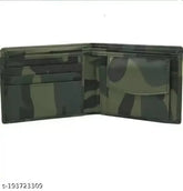 Leather Foji branded wallet, printed net design, 4 compartments, free size (12cm x 10cm), made in India