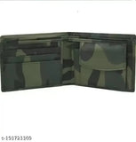 Leather Foji branded wallet, printed net design, 4 compartments, free size (12cm x 10cm), made in India