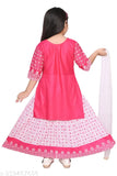 Floral printed rayon kurta set with dupatta, ethnic elegant traditional wear for girls parties