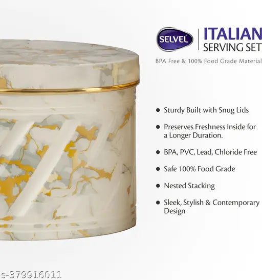 Italian White Airtight Dry Fruit Jar Set - 430ml, BPA-free plastic, perfect for serving and preserving freshness