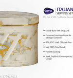 Italian White Airtight Dry Fruit Jar Set - 430ml, BPA-free plastic, perfect for serving and preserving freshness