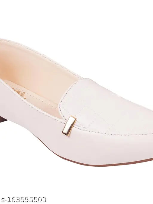 Beige synthetic slip-on ballerinas for women and girls - comfortable casual footwear with cushioned footbed