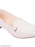 Beige synthetic slip-on ballerinas for women and girls - comfortable casual footwear with cushioned footbed