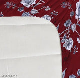 Cotton floral double elastic bedsheet & 2 pillows, superfine quality for summer - all ronad