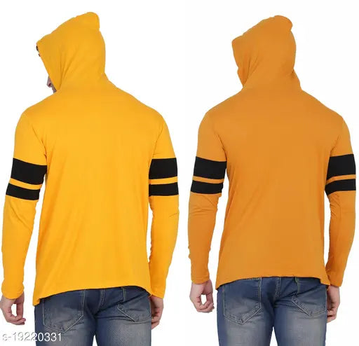 Tfurnish hooded cotton-blend full sleeve t-shirt, printed net pattern, long sleeves, S-XL sizes available
