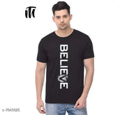 Solid pattern cotton T-shirts, trendy short sleeves with printed net design, available in S-XXL sizes