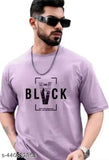 Large men's MOT-BLK oversized cotton blend t-shirt with printed graphics, soft feel, high-end N A TEX STYLES design