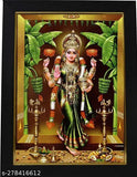 Synthetic resin Lakshmi photo frame, Indian indoor decor for home worship
