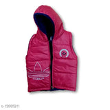 Wool winter jacket trio set (self-design), full sleeve t-shirt with hoodie and pants pyjama for little kids aged 9-18 months, India origin