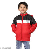 Boys red nylon jacket & coat in pack of 1, solid design for infants to young boys, Indian origin