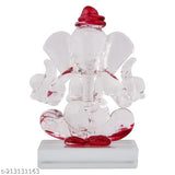 Crystal Ganesh Twin Side Face: High-quality crystal ornament featuring twin side Ganesh face, enhancing spiritual ambiance in cars, originated from India