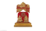 India Lakshmi Ganesha murti set, Hindu religious idol for car or desktop decor, traditional design