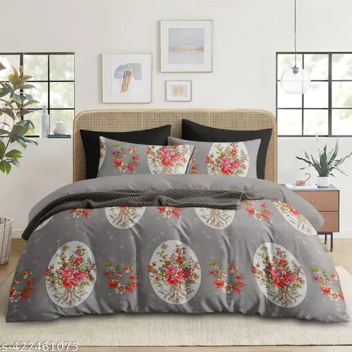 Brown polycotton double bed comforter, luxury AC-friendly all-season bedding for restful sleep