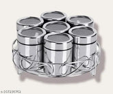 Stainless steel ATROCK Masala Dabba, airtight 7-in-1 containers for dry fruits and masalas in kitchen