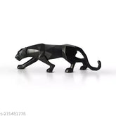 Modern black panther poly resin geometrical figurine, 26cm x 6cm x 8cm, Indian home decor
