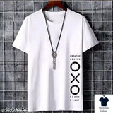 Premium polyester t-shirt (short sleeves, printed design) - men's size M, on hanger