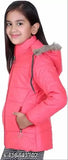 Polyester girls' coat with hood and fur lining, durable and water-resistant, perfect for cold days in various colors
