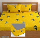 Glace cotton floral double bedsheet set with 2 large pillow covers, supersoft & superfine for summer
