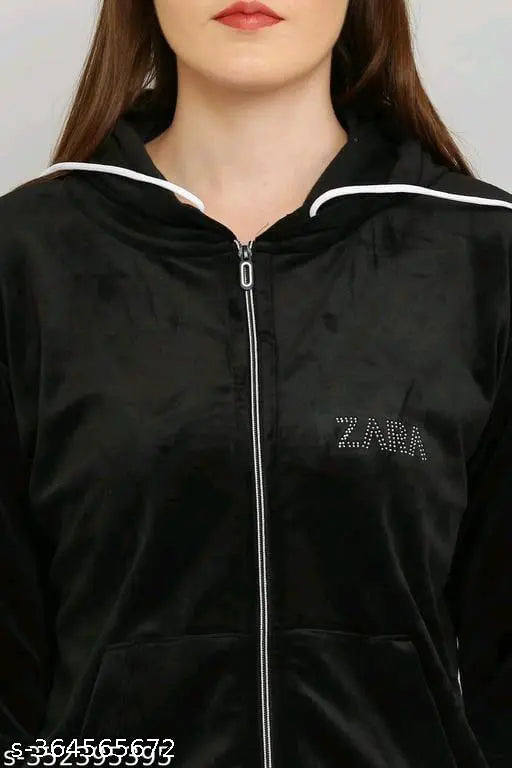 Velvet top and bottom set 002, long-sleeved velvet outfit for women, Indian-made formal attire on mannequin