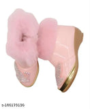 Pink canvas & PU zip shoes, ideal for toddlers party wear (age 0.6 - 7 years)